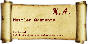 Mettler Amaranta névjegykártya